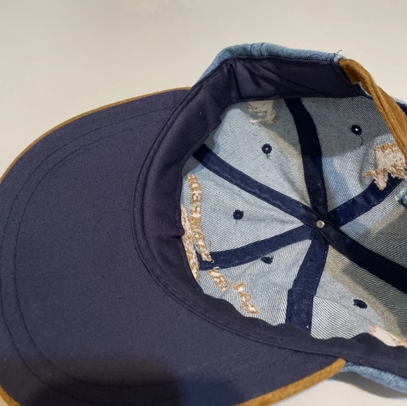 Vintage 90’s Embroidered CALGARY STAMPEDE Rodeo Denim & Suede Adjustable Hat - Picture 6 of 7